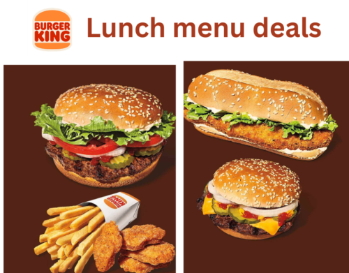 burger king lunch menu deals